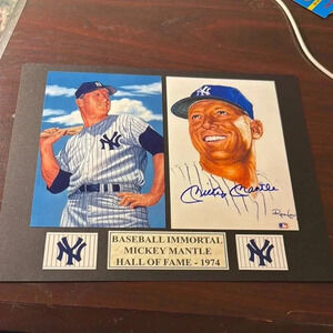 Baseball Immortal Mickey Mantle Hall of Fame 1974 Plaque